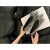 2025 New Autumn Xiaoxiangfeng Single Shoes Women's Pointed Head Flat Bottom Shallow Mouth Bow Soft Sole Fashionable Versatile Single Shoes Women