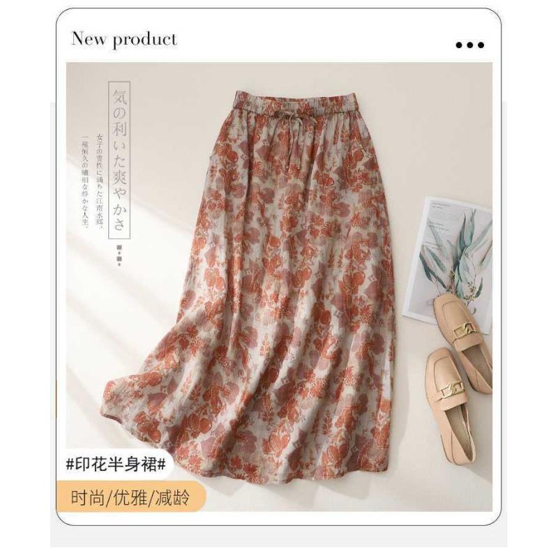 Sukně s vysokým pasem a úzkým střihem s volnou midi sukní