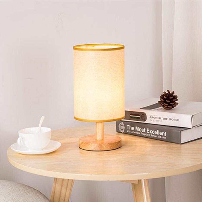 Datouren Modern Wooden Bedside Table Lamp