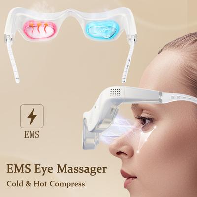 Eye Red Light Therapy Device Cold Hot Compress Glasses Microcurrent Eye Massager 7 Color Light Eye Mask for Eye Bags Wrinkles