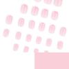Klassieke korte vierkante roze French Tip Press-On nagels