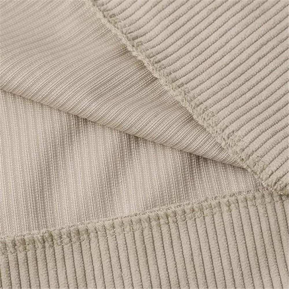 Men's Waffle Sweatshirt Patched Elbow Shoulder Long Sleeve Lapel Button Down Plaid Outdoor Casual Pullover Top