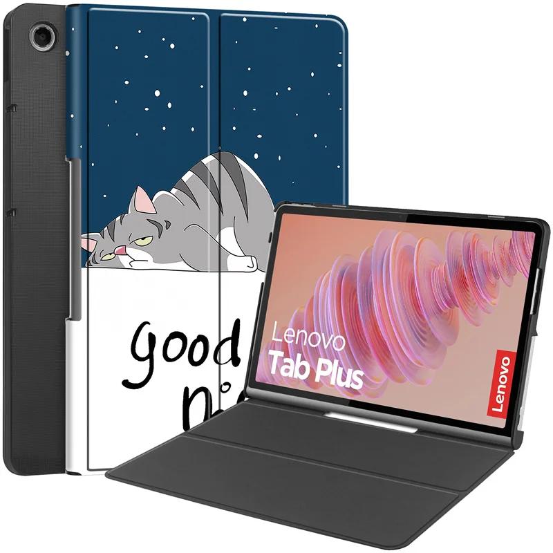 Slim Folding Stand PU Leather Case For Lenovo Tab Plus 11.5 inch TB351FU Cover Hard Plastic Back Shell Funda Coque Capa