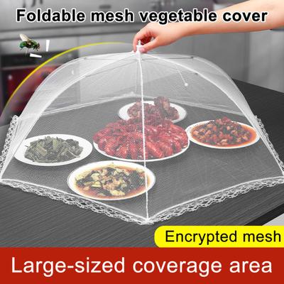 Faltbare Lebensmittelabdeckung Schirmstil Netz mit Edelstahlrahmen Fliegenschutz Lebensmittelabdeckung für Innen- und Außengebrauch