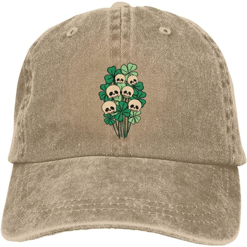 

Skull Shamrock Bouquet Baseball Cap St Patrick Day Embroidered Dad Hat Lightweight Casual Outdoor Unisex One Size