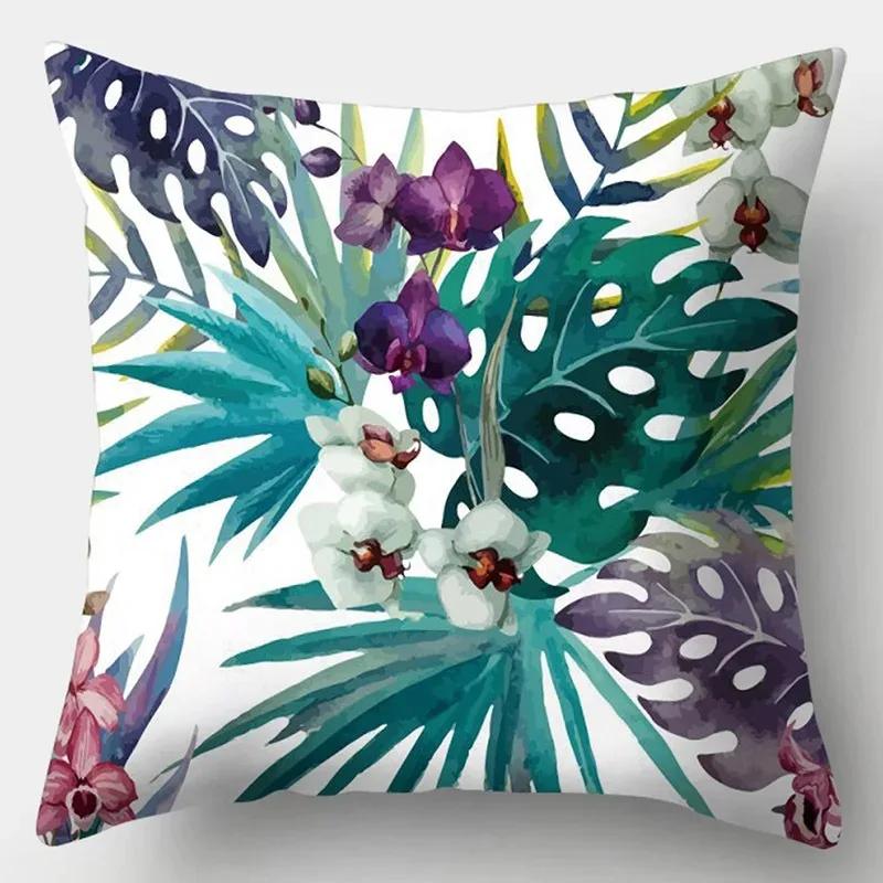 Sofa Simple Cushion Pillow Case Tropical Plant Print Decorative Cushion Cover Living Room Luxury Art Home