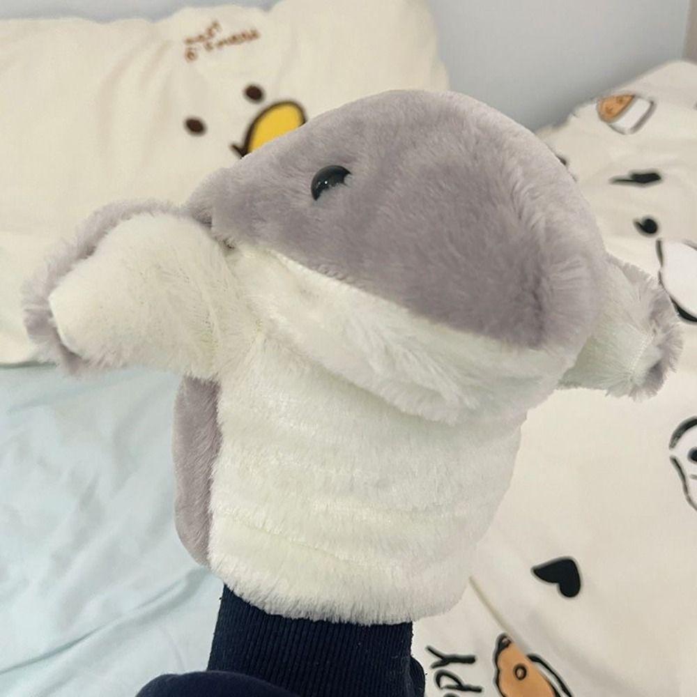 Weiche Haifisch-Handpuppe Cartoon Süßes Meerestier Kinder Lernspielzeug Niedliche Anime-Puppe Handschuhe für Kinder Interaktiv für Kinder