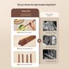 Wang Mazi Antibacterial, Anti-Mildew Natural Chicken Wing Wood Chopsticks - Unpainted, Unwaxed, Anti-Slip Kitchen Tableware