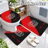 Bayer Leverkusen Football Custom Name 3Pcs Flannel Bathroom Mat Set Toilet Rug Personalized Bath Decor