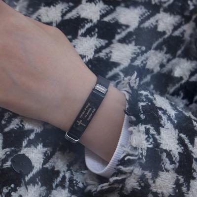 Silicone Material Family Friendship Bracelet Cross Design Bible Verse Bracelet  Faith Gifts