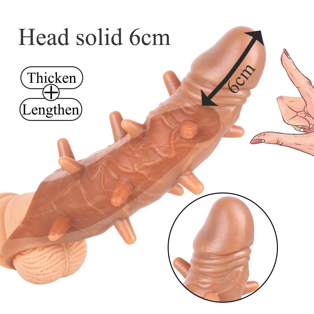 MoDi Men Large Penis Extender Sleeve Reusable Penis Delay Sleeve Dick for Male Dildo Enlargers Sex Toys
