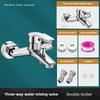 Zinklegering Wastafelkranen Chroom Wandmontage Warm Koud Water Dual Uitloop Mengkraan Voor Badkamer Splitter Bad Douche wastafel