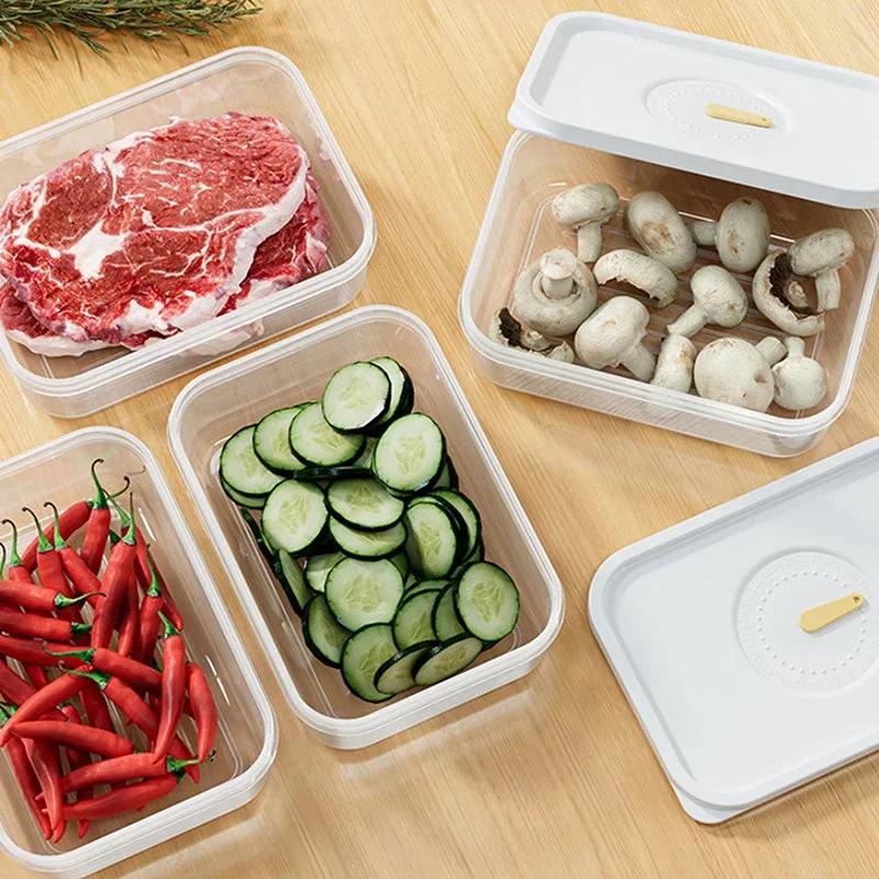 Refrigerator Transparent Storage Box Food Freshness Organizer Cheese Keeper Box Turkey Sausage Storage Box For Kitchen Fridge