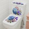 Toilet Sticker Flower Butterfly Sticker Bathroom Self-Adhesive Painting Waterproof Sticker Toilet Cover Bathroom Wall Sticker