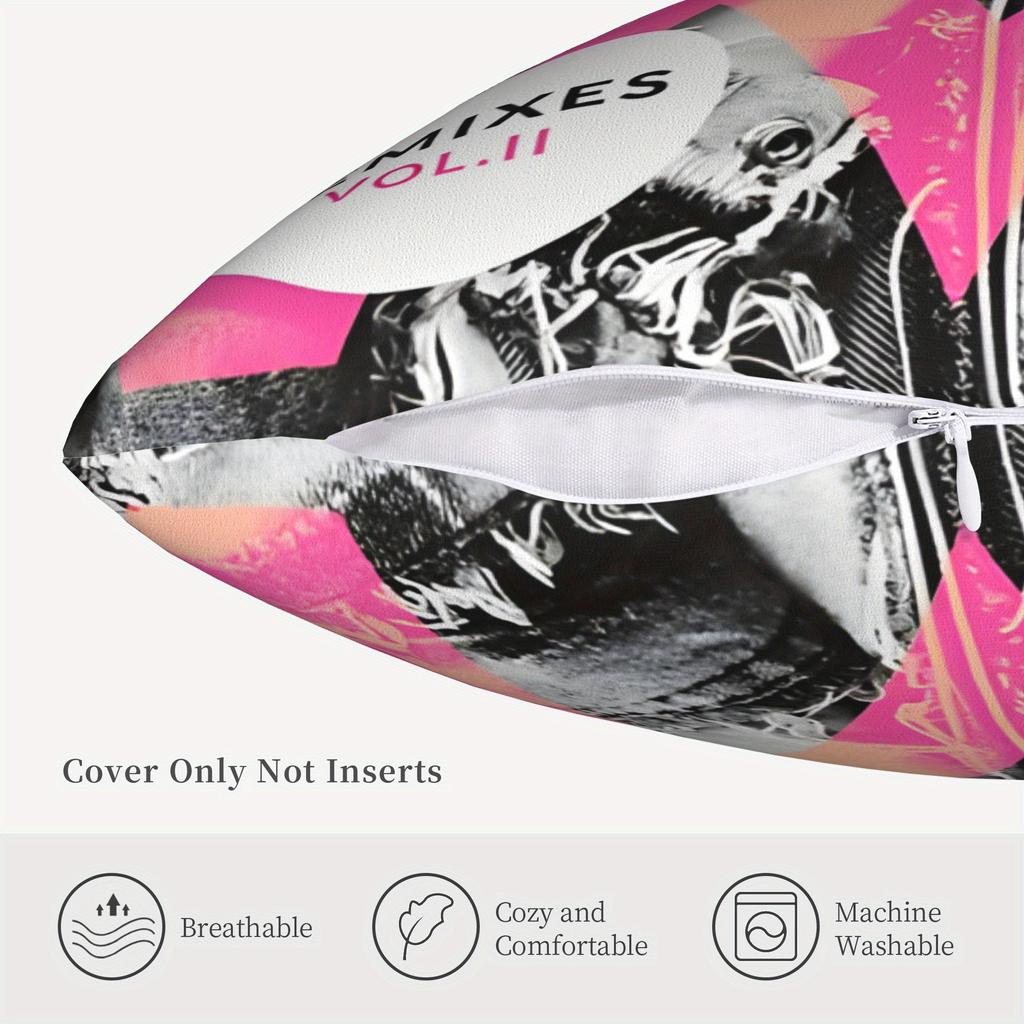 1Pc Anne Marie Alarm, Vol. Ii Album Decorative Pillowcase - Contemporary Style, Zipper Closure, Hand & Machine Washable, Po