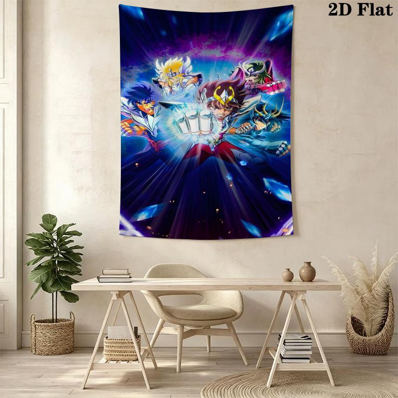 Saint Seiya Legend Sanctuary Tapestry Fashion Print Wallmounted Soft Background Cloth Work Of Art