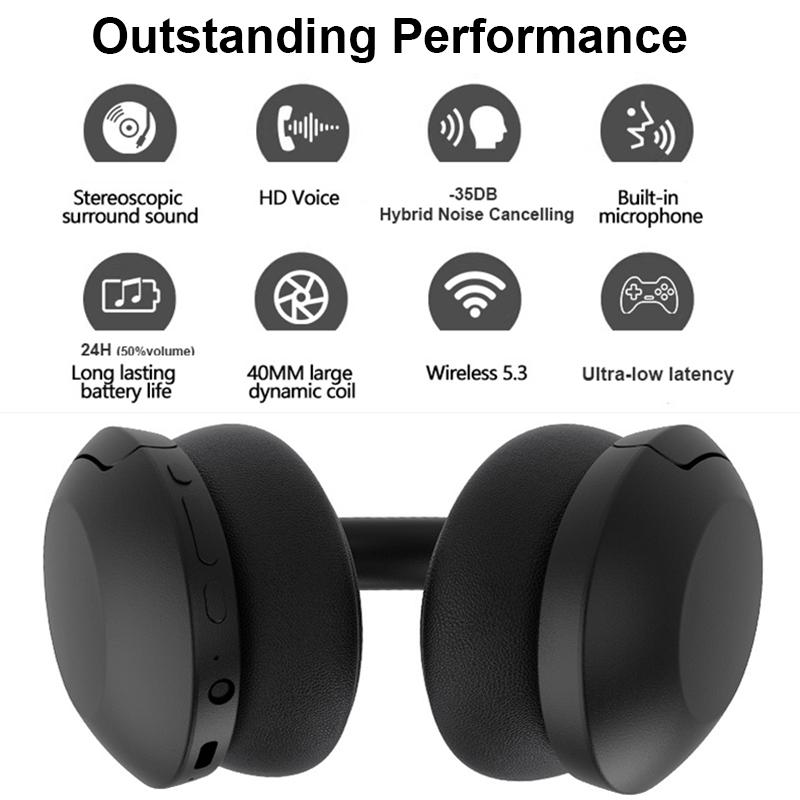Nová Y65-Pro Bluetooth sluchátka Aktivní potlačení hluku Bluetooth-5.3 náhlavní souprava HiFi Stereo sluchátka Bluetooth MAX náhlavní souprava