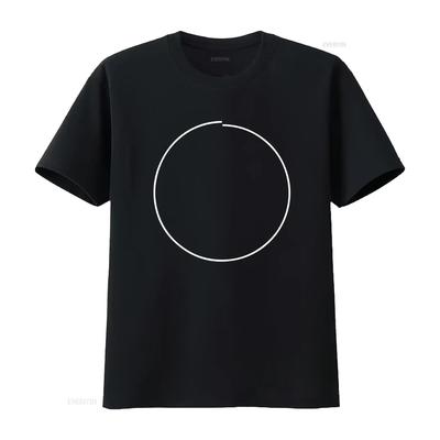 IMPerfect Black T Shirt with Unique Circle Print Stylish for Friends Vintage Washed Streetwear Graphic Breathable