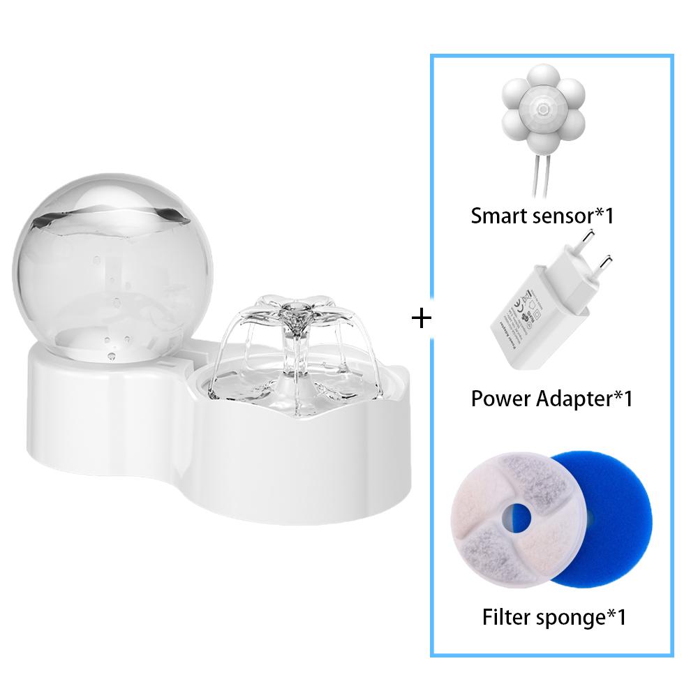 ZYFeeder Distributore Automatico d'Acqua a Gravità per Animali Domestici Trasparente Visivo Acqua a Gravità per Gatti o Cani Distributore d'Acqua a Induzione Smart