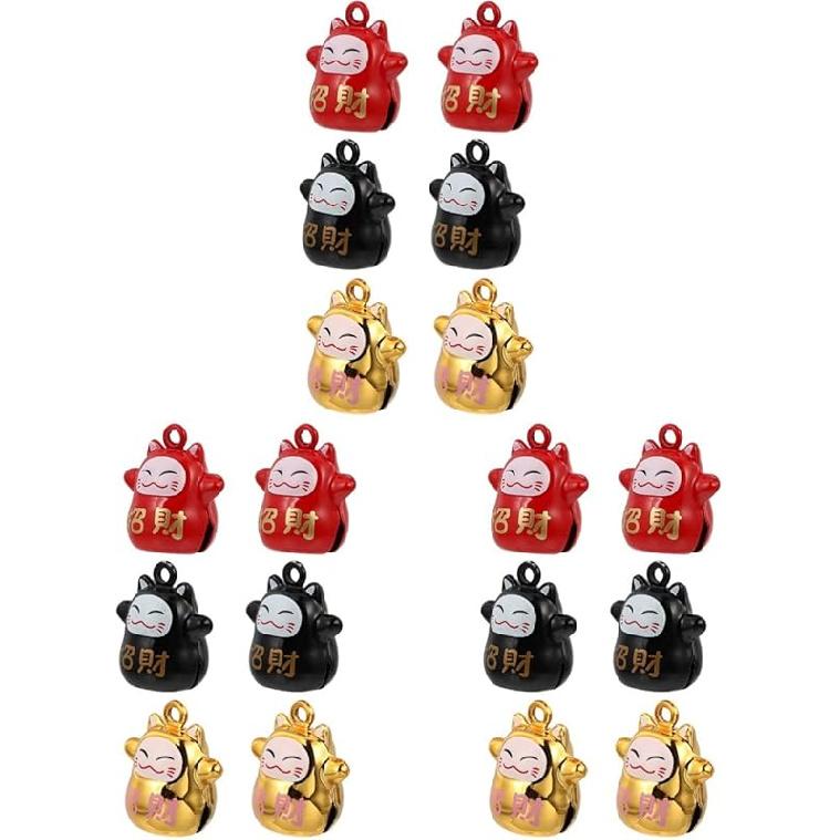 

СТОБОК 18 шт. Мини Манеки винтажные браслеты шарм мини колокольчик счастливый кот Шармы Нэко Шармы-колокольчики 2X2X1CMx3pcs