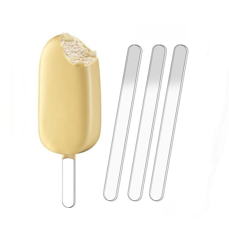 10/100pcs Acrylic Ice Cream Sticks Creamsicle Cakesicle Cake Candy Pop Sticks Reusable DIY Popsicle Crafts Kitchen Gadget Tools