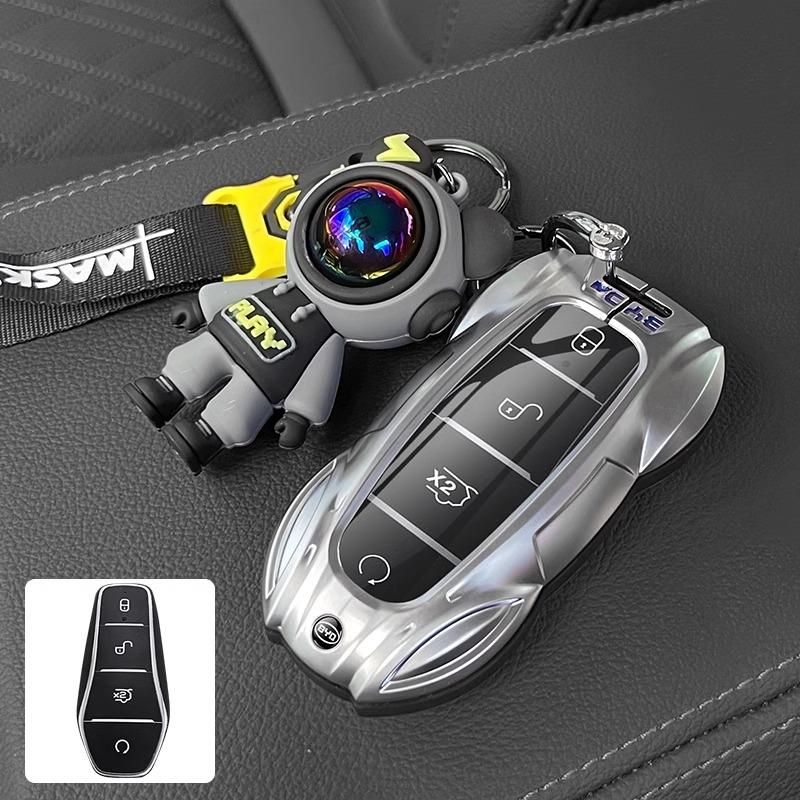 Car Zinc Alloy Leather Key Case Cover For BYD Atto 3 Han EV Dolphin Lied Tang Dm Qin PLUS Song Pro MAX Yuan Keychain Accessories