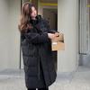 New down cotton-padded clothes women's long over-the-knee winter cotton clothes trend thickened design cotton clothes jacket