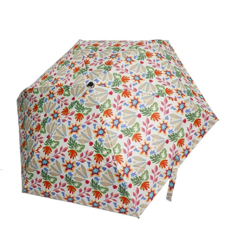 Retro Floral Dual-Use Compact Automatic Umbrella for Sun and Rain