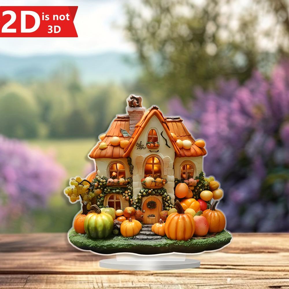 

2D Bohemian Pumpkin House. Ideal Thanksgiving decor adding seasonal charm. чистий