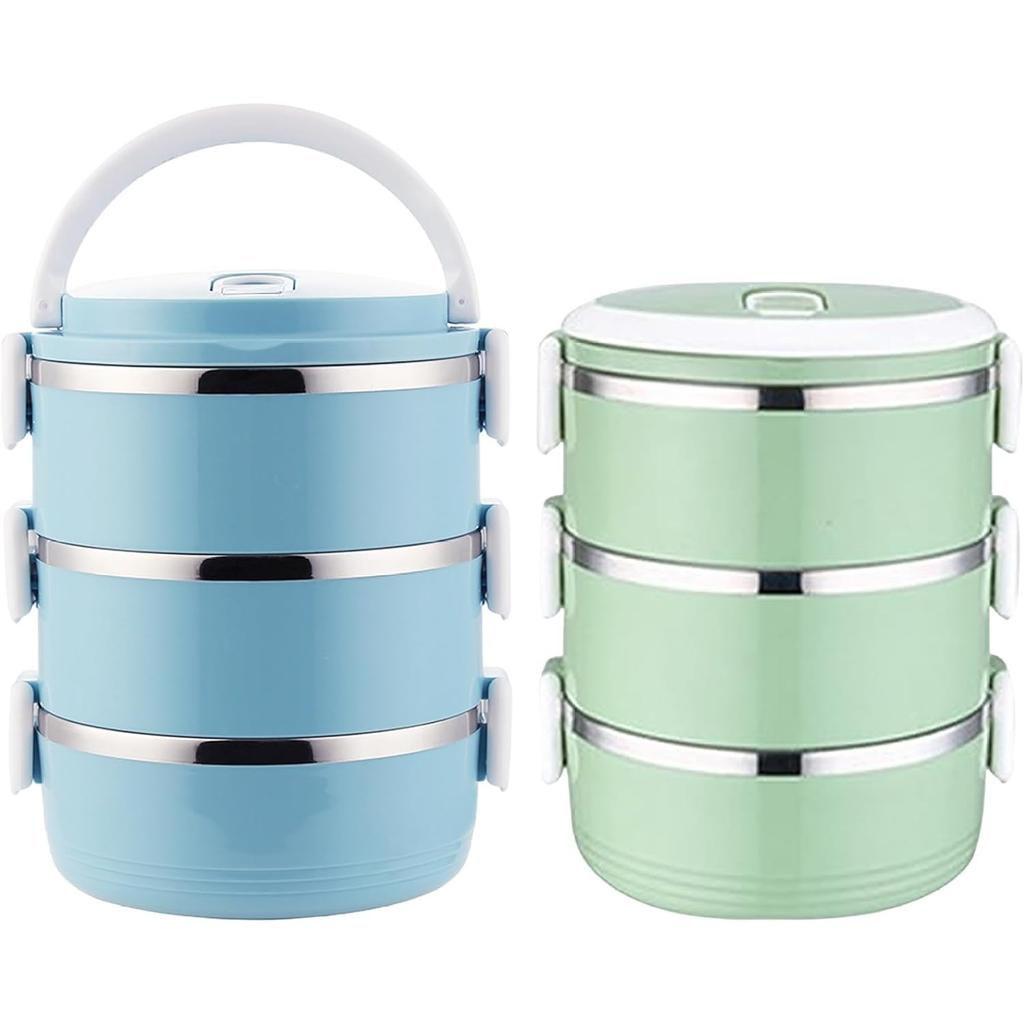 1pcs Stackable Stainless Steel Lunch Box Insulated With Handles  Portable Leak-Proof BPA-Free Bento Box for Adults Work, Picnic