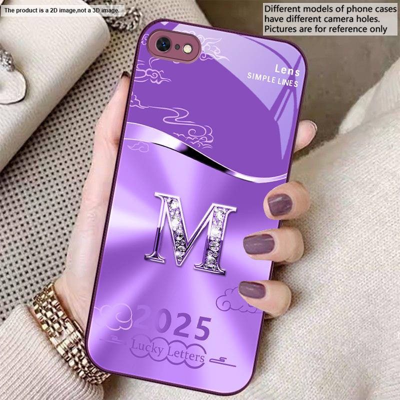Gradient yellow letter M For iPhone 17 Air 16 E 15 14 13 Plus 12 mini 17 Pro Max 11Pro XR Xs X 7 8 11 Tempered Glass Phone Case