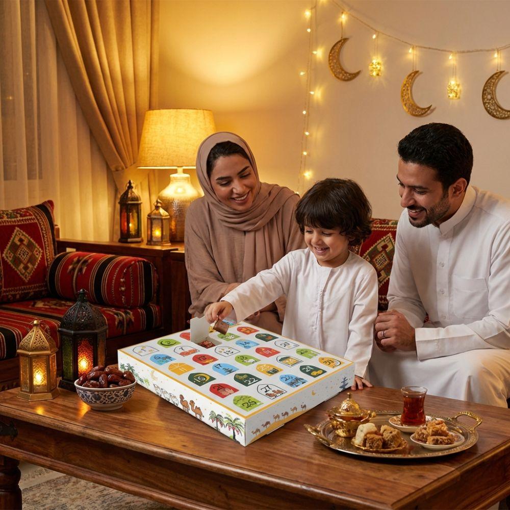 Paper Ramadan Advent Calendar Box 30 Empty Grid Gift Packaging Box Surprise Gift Box  Eid Party