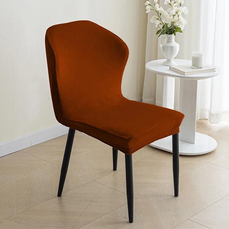 

Чехол для стула Velvet без подлокотников, однотонный, интегрированный, все включено, эластичный, защитный чехол для сиденья, чехлы для изогнутых стульев для столовой, дома, отеля 1 piece