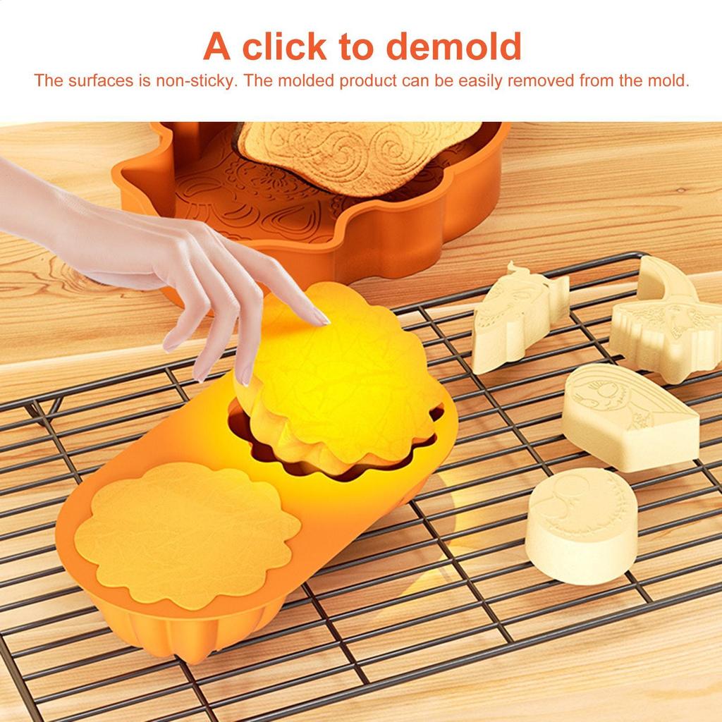 Silicone Cake Molds Pumpkin Shape Fondant Molds 2-Cavity Easy Demoulding Chocolate Mould for Cake Pudding Jelly Halloween