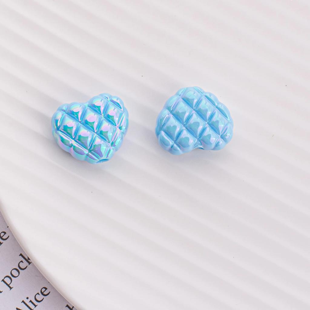 TX07 5Pcs Candy Waffle Pentagram Rhombus Love Pineapple Acrylic Charm Bead Handmade Straight Hole DIY Accessories Trend Bracelet