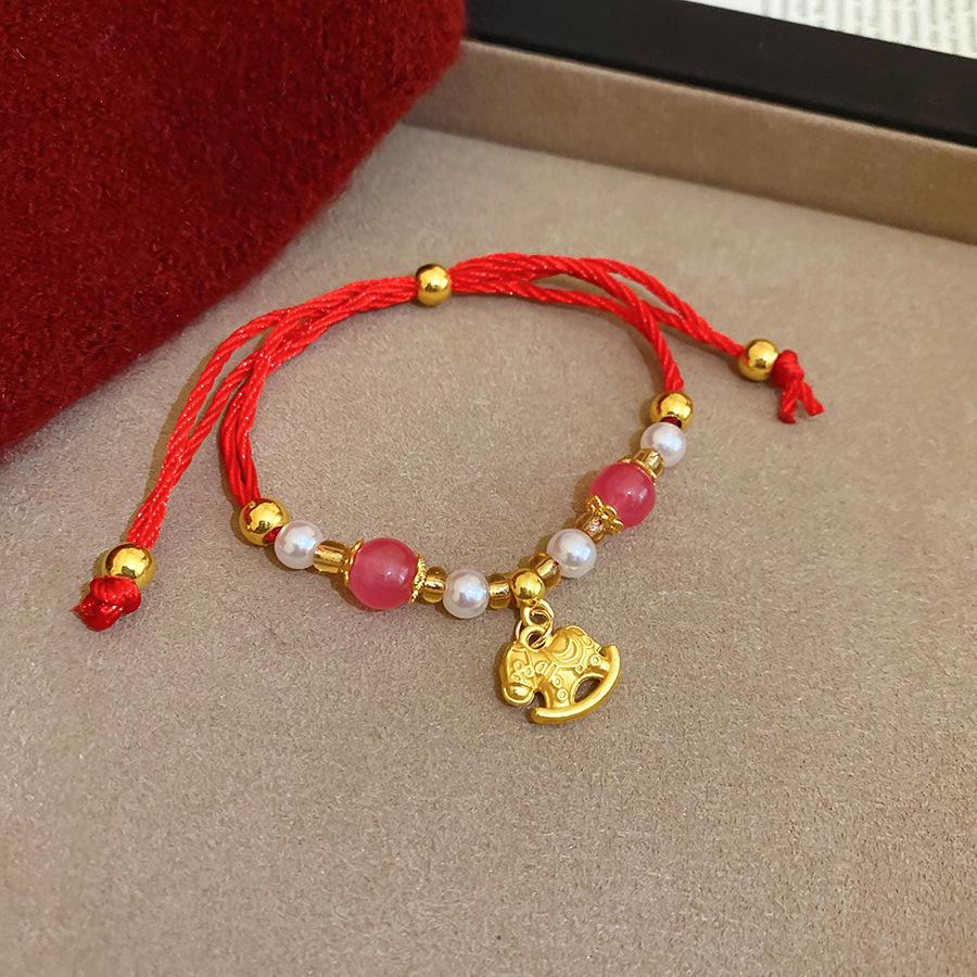 Chinesisches Rotes Schnur-Glasperlen-Armband - Hochwertiger Nischen-Handschmuck