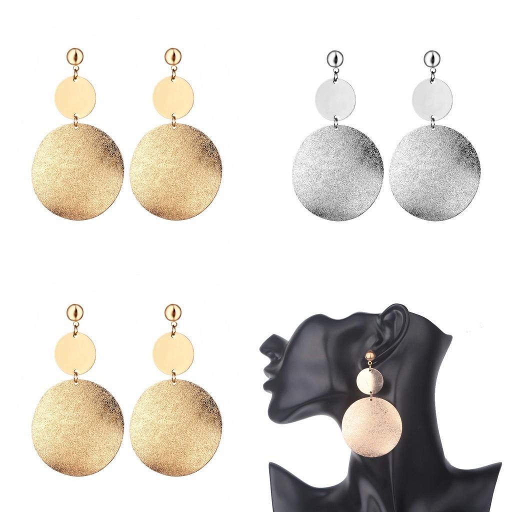 Trendy Geometric Matte Earrings Alloy Minimalist Style For Women Fashion Jewelry