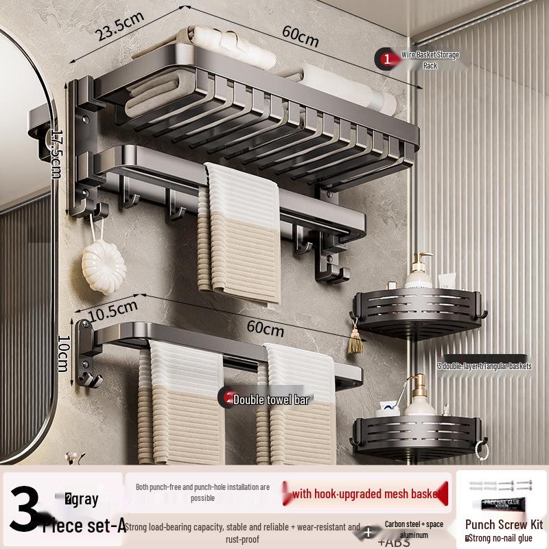 Wandmontierter, faltbarer Badezimmer-Handtuchhalter ohne Bohren