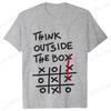 Retro Men's T-Shirt Think Outside The Box Print Short Sleeve T-Shirt Summer Casual Tees Top Loose Oversized T-Shirt for Men