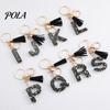 Portable Keychain Pendant Pendant, Sequins Star Letter A-Z Charm with Tassel, Key Chain Alphabet Initial Metal Keyring for Handbag Backpack