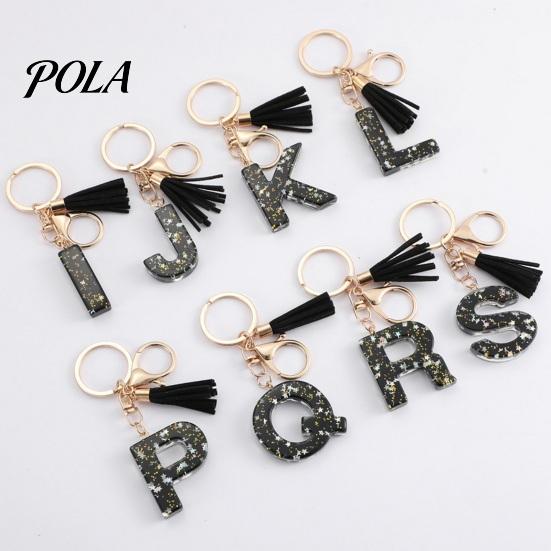 Portable Keychain Pendant Pendant, Sequins Star Letter A-Z Charm with Tassel, Key Chain Alphabet Initial Metal Keyring for Handbag Backpack