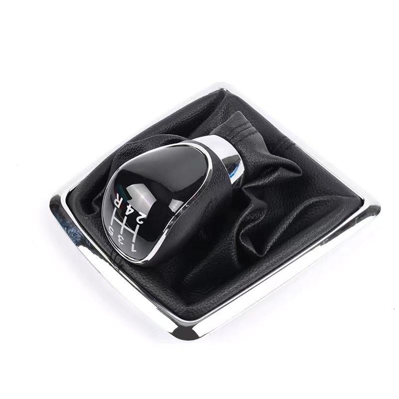 Compatible Large Frame Black Gear Knob & Dust Cover for Ford Focus 5/6-Speed Manual Shift