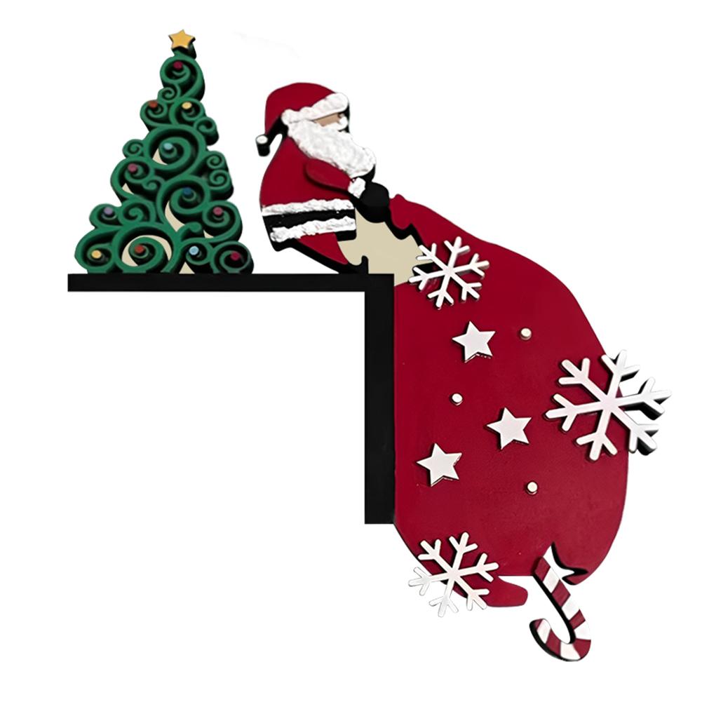 Świąteczne Nakładki na Drzwi Dekoracja Zimowa Świąteczna Dekoracja Narożnika Drzwi Znak Narożnika Drzwi Dekoracja na Aktywności Świąteczne Ornament