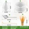 Matcha Besen Set Keramik Matcha Schale mit Ausgießer Matcha Bambusbesen Edelstahl Sieb Keramik Besenhalter Bambuslöffel