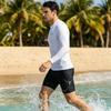 Mens Zipper Rash Guard Wetsuit Set Snorkeling Surfing Swimming UV Protection Long Sleeve Separated Suit