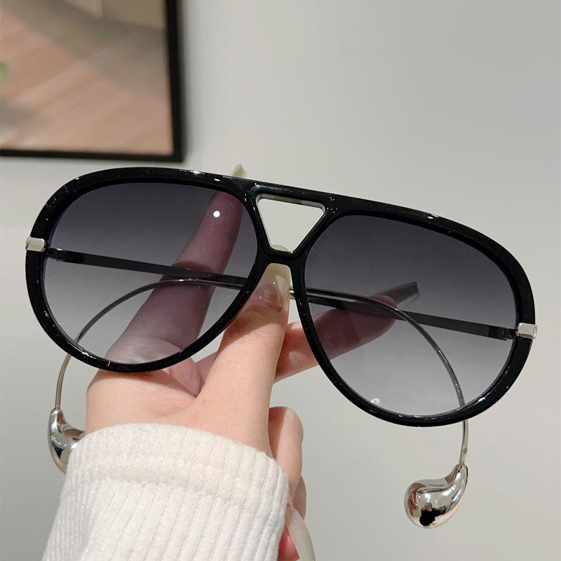 Oversized Pilot Sunglasses  New in Fashion Double Bridge Gradient Shades Women Trendy Luxury Brand Design Sun Glasses