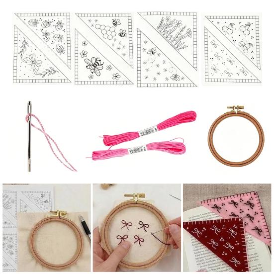 Kit Ricamo Segnalibro Angolare Tema Primavera Estate Segnalibro in Feltro Ricamato Kit Creativo Kit Segnalibro Angolare Fai da Te Regalo per Amanti dei Libri Lettori
