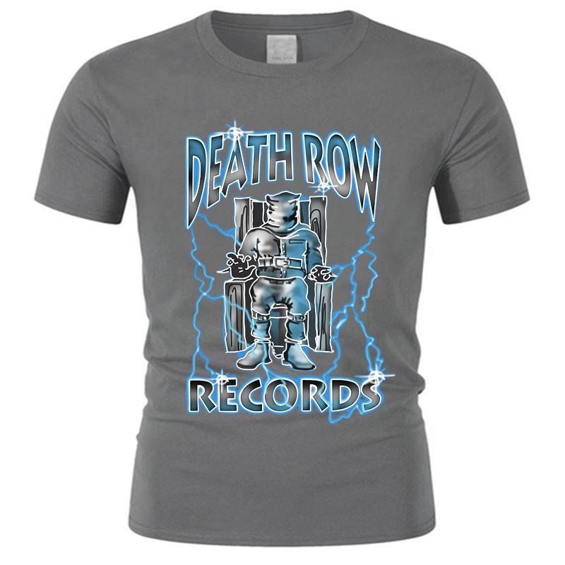 Death Row Records Airbrush Tee Slim Fit Male Summer Tee Top Brand Cotton T-shirt Drop Shipping