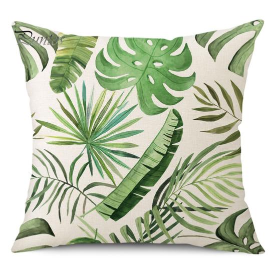 

45x45 см зеленый растительный принт наволочка невидимая молния льняная подушка съемный наволочка для домашнего офиса декор дивана