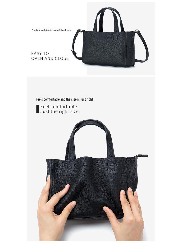Genuine Leather Fashion Crossbody Bag - Women's Small Square Shoulder Tote